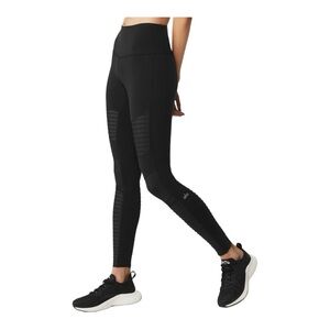 Alo Moto Black/Glossy Black High waisted Leggings Size